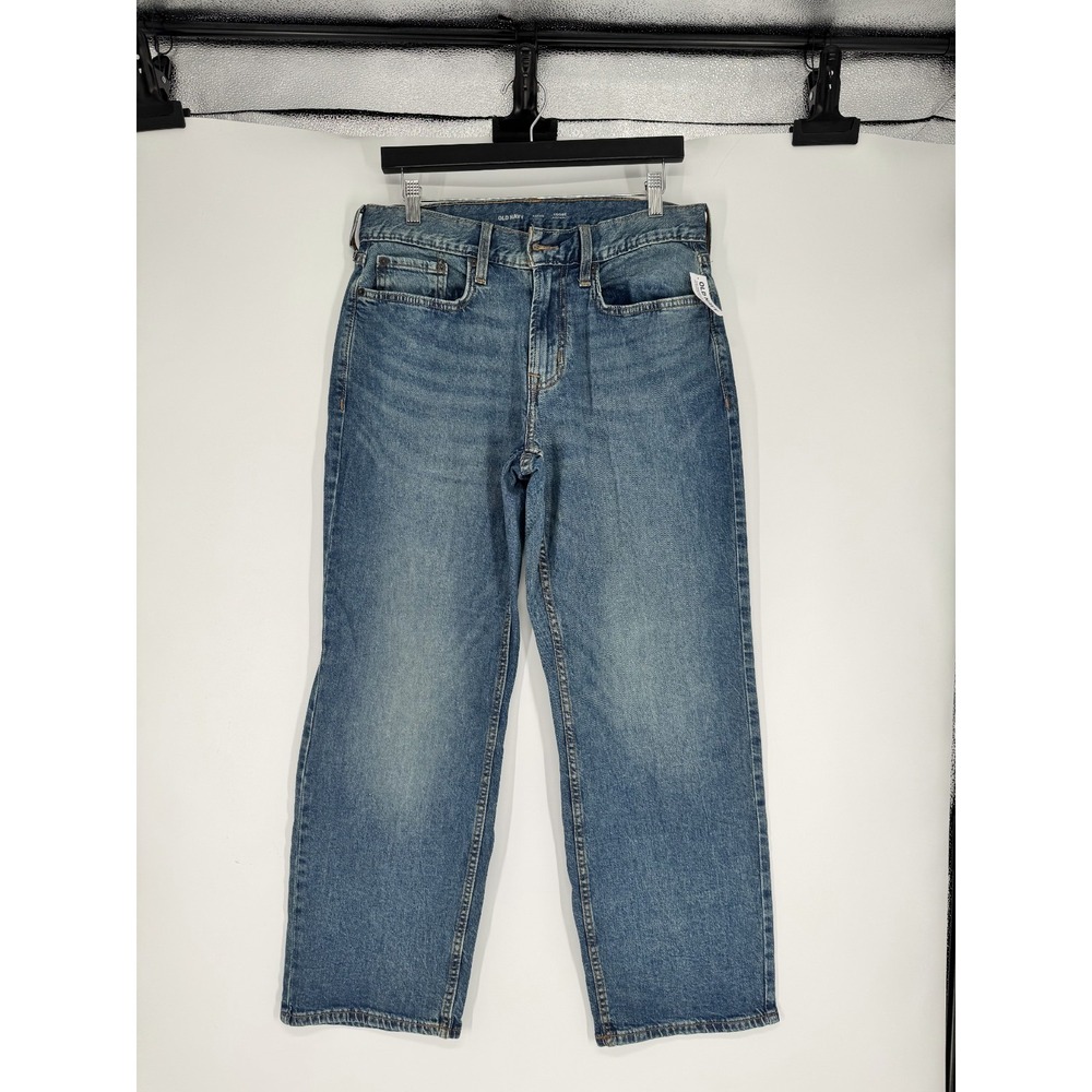 Old Navy Built In Flex Baggy Jeans Mens 32x30 Medium Wash Loose Fit Straight Leg